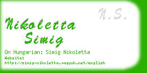 nikoletta simig business card